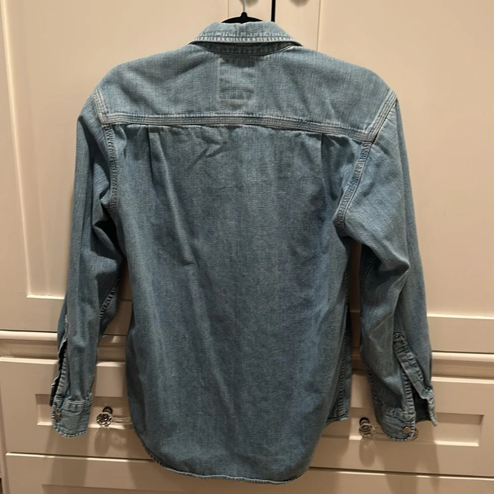 BANANA REPUBLIC 90s Globe Tag Long Sleeve Shirt XS Cotton vintage - Picture 6 of 9